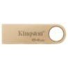 Kingston DataTraveler SE9 G3 USB-A 3.2 Gen 1 64 GB de memória - leitura de 220 MB/s - design metálico - cor dourada (pen USB)