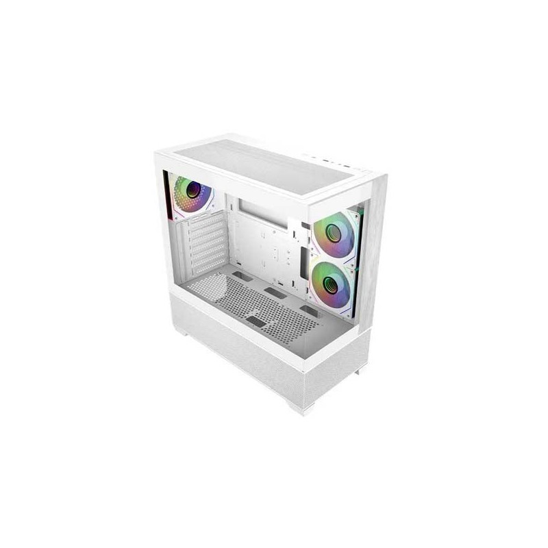 Caixa Torre Média Cooler Master Elite 690 Wood ATX/MicroATX/Mini-ITX - 3 Ventoinhas RGB de 120mm - Vista Panorâmica - Câmara