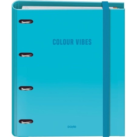 Dohe Color Vibes 4 Recharge pour Classeur à Anneaux Mixte 35 mm 100 Feuilles Grille 5 mm - Format A4 - Fermeture en Caoutchouc