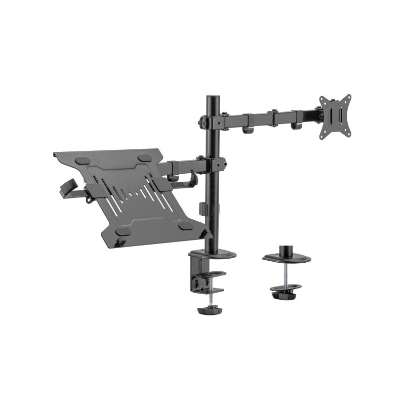 Ewent Desk Stand for 1 Monitor and 1 34" Laptop - up to 9 kg - Black