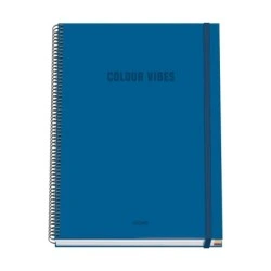 Dohe Color Vives Cahier à Spirale A4 100 Feuilles Microperforées Grille 5mm - Couverture Rigide Carton Ligné - Fermeture