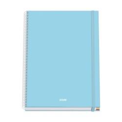 Caderno espiral Dohe Serenity A4 100 folhas microperfuradas grade de 5 mm - papelão forrado com capa dura - fecho de borracha