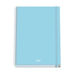 Dohe Serenity Spiral Notebook A4 100 Microperforated Sheets 5mm Grid - Hard Cover Lined Cardboard - Rubber Closure - Color