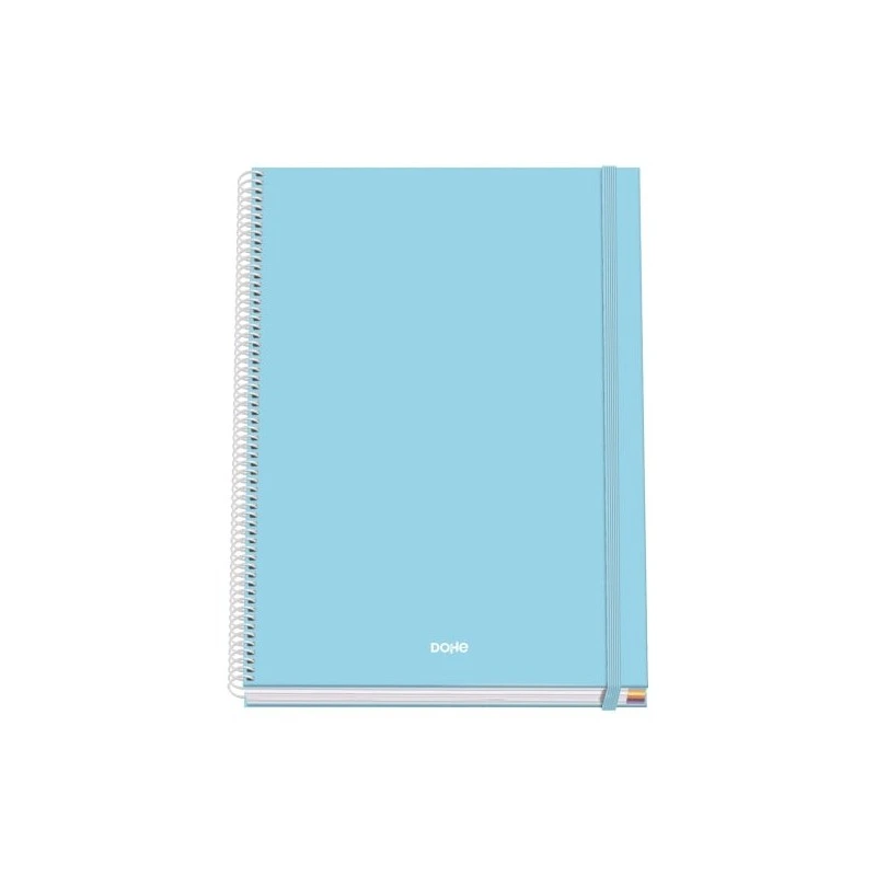 Dohe Cahier à Spirale Sérénité A4 100 Feuilles Microperforées Grille 5mm - Couverture Rigide Carton Ligné - Fermeture