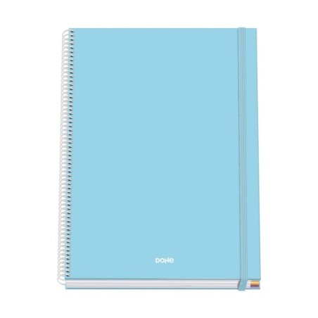 Dohe Cahier à Spirale Sérénité A4 100 Feuilles Microperforées Grille 5mm - Couverture Rigide Carton Ligné - Fermeture