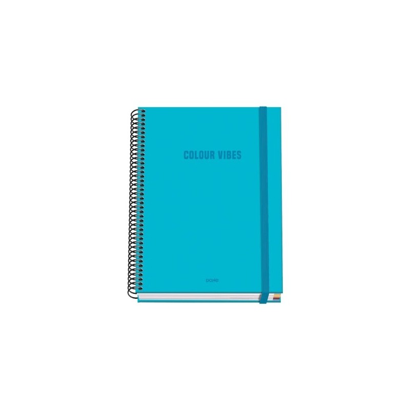 Caderno espiral Dohe Color Vives A5 100 folhas grade de 5 mm - capa dura impressa em cores e laminada brilhante - faixas