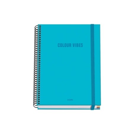 Dohe Color Vives Cahier à spirale A5 100 feuilles grille 5 mm - Couverture rigide imprimée en couleur et laminé brillant