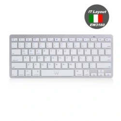 Ewent Travel Keyboard - Energy Saving Mode - Bluetooth 3,0 - Italian QWERTY IT Layout - Silver Color