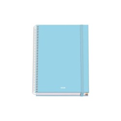 Caderno espiral Dohe Serenity A5 100 folhas grade de 5 mm - capa dura impressa em cores e laminada brilhante - faixas coloridas