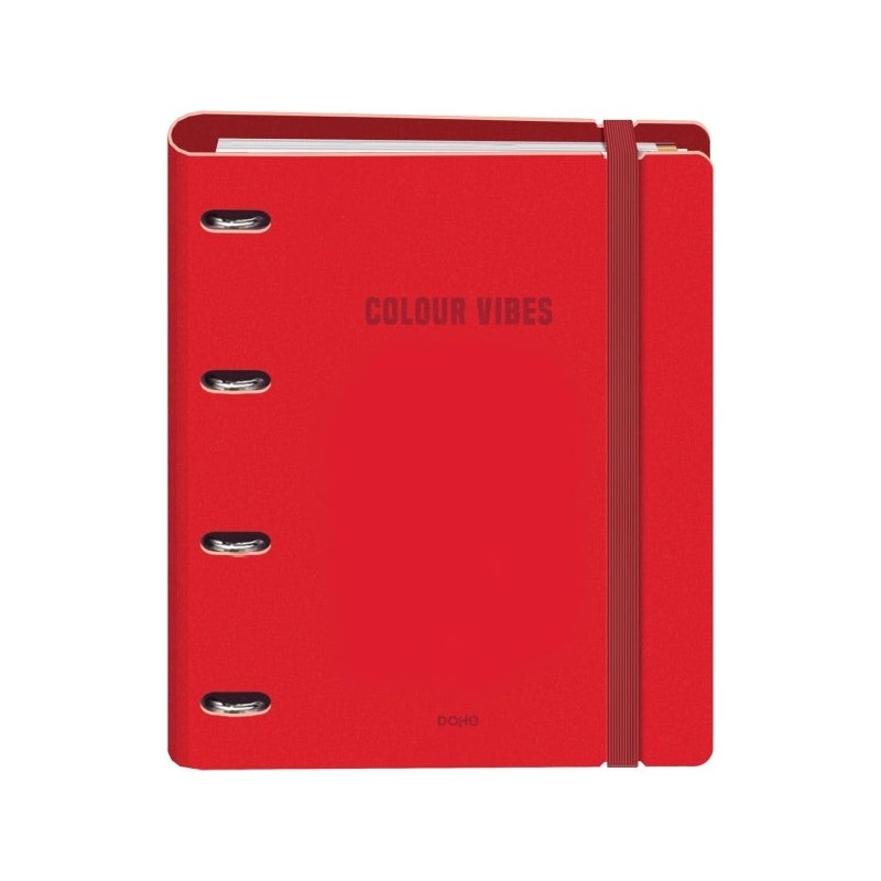 Dohe Colour Vibes Polyfoam Carpeta de 4 Anillas Mixtas de 35mm A4 Recambio 100 Hojas Cuadricula 5mm - Cubierta de Polyfoam 2mm