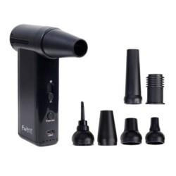 Ewent Compressed Air Gun - Vacuum Pump and Inflator - 8 Speeds -130,000 RPM - 5000mah Battery - Black Color