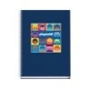 Dohe Playmobil Cahier à Spirale A4 100 Feuilles Microperforées Grille 5mm - Couverture Rigide Carton Ligné - Bandes de Couleurs