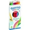 Giotto Colors 3.0 Lot de 24 crayons de couleur hexagonaux - Mine 3 mm - Bois - Couleurs assorties