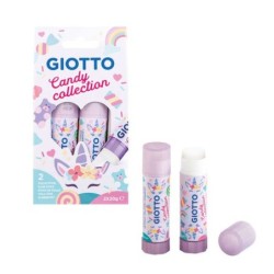 Coleção Giotto Candy Pacote com 2 Bastões de Cola Médios 20gr - Secagem Rápida - Adequado para Uso Escolar