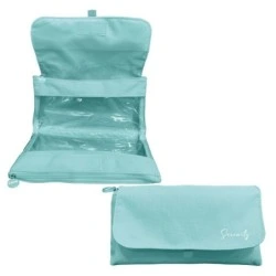 Dohe Serenity Trousse Double - Rabat avec Poche Intérieure - Fermeture Éclair - Fenêtres Transparentes - Polyester - 22x11x6cm