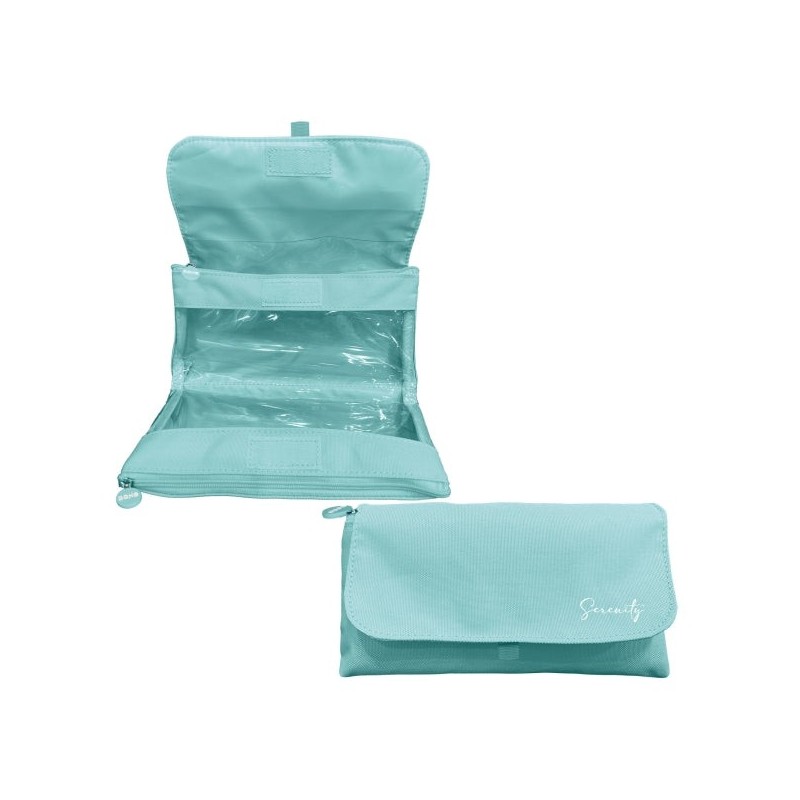 Dohe Serenity Portatodo Doble - Solapa con Bolsillo Interior - Cremallera - Ventanas Transparentes - Poliester - 22x11x6cm