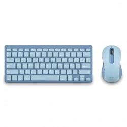 NGS Fantasy Pack Teclado Compacto Silencioso + Raton Silencioso 1600dpi 5 Botones - Conexion 2,4GHz, BT1 y BT2 - Color Azul
