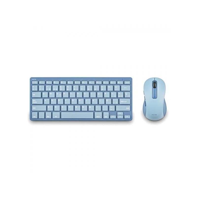 NGS Fantasy Pack Teclado Compacto Silencioso + Raton Silencioso 1600dpi 5 Botones - Conexion 2,4GHz, BT1 y BT2 - Color Azul