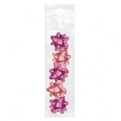 Pacote Dohe Chic com 5 laços para presente - formato de estrela - tamanho 5,6 cm - cor rosa