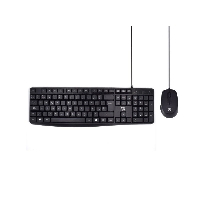 Ewent Wired Package KB+MOUSE - Office Keyboard - 1,35m USB-A Cable - Office Mouse - 1000dpi - 1,35m USB-A Cable - Black Color