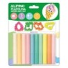Alpino Pack con 10 Barras de Plastilina 17gr + 4 Moldes - Muy Flexible - Pueden Mezclarse - Sin Gluten - Colores Pastel Surtidos