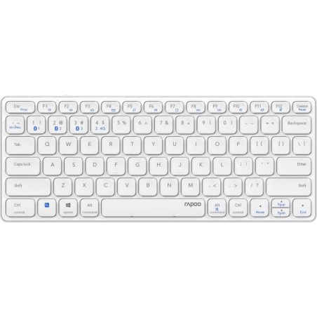 Rapoo E9600M Teclado Compacto Ultafino Inalambrico - Bluetooth y 2.4GHz - Base de Aluminio - Bateria Recargable Ecologica