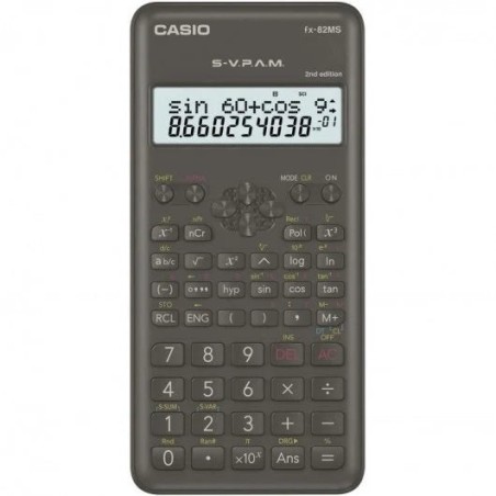 Casio Calculadora Cientifica FX-82MS 2ª Ed.- Pantalla LCD de 2 Lineas - 240 Funciones Integradas - 8 Memorias de Variables