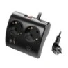 Multiprise de table 5 prises Ewent - 2x Schuko 16A - 2x USB-A - 1x USB-C - Interrupteur On/Off - Câble 1,5m - Couleur Noir