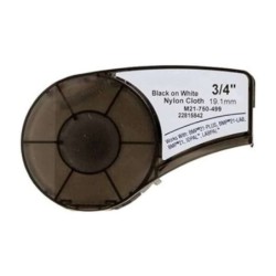 Brady M21-750-499-TB Cinta de Etiquetas Genericas de Nylon - Texto negro sobre fondo blanco - Ancho 19.1mm x 4.9 metros - 750