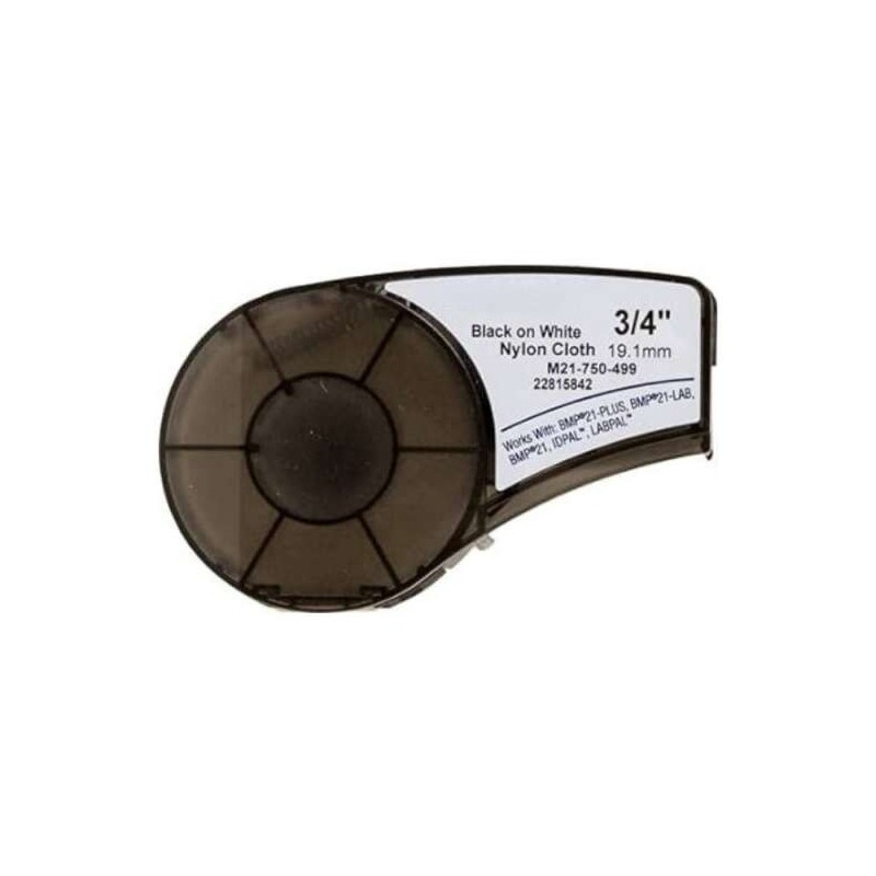 Brady M21-750-499-TB Fita de Etiquetas Genéricas de Nylon - Texto Preto sobre fundo branco - Largura 19.1mm x 4.9 metros - 750