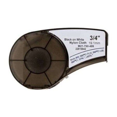 Brady M21-750-499-TB Cinta de Etiquetas Genericas de Nylon - Texto negro sobre fondo blanco - Ancho 19.1mm x 4.9 metros - 750