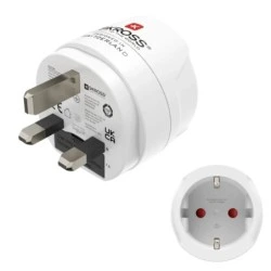 Hama Adaptador de Viagem Tomada Tipo G - Potência até 3250W - Fêmea Tipo Schuko - Tensão 100-250V - Cor Branca