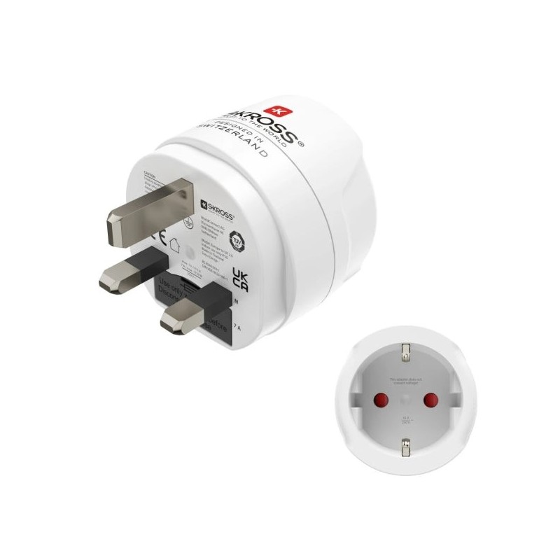 Hama Adaptador de Viagem Tomada Tipo G - Potência até 3250W - Fêmea Tipo Schuko - Tensão 100-250V - Cor Branca