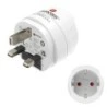 Hama Adaptateur de Voyage Type G - Puissance jusqu'à 3250W - Femelle Type Schuko - Tension 100-250V - Couleur Blanc