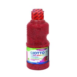 Giotto Extra Quality Glitter Tempera - 250ml - Lispa para el Uso - Botella Bio Pet - Color Rojo