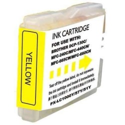 Brother LC1000XL/LC970XL Jaune Cartouche d'encre Générique - Remplace LC1000Y/LC970Y