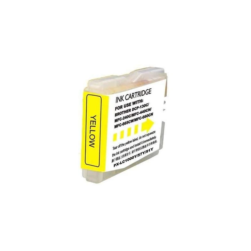 Brother LC1000XL/LC970XL Amarillo Cartucho de Tinta Generico - Reemplaza LC1000Y/LC970Y