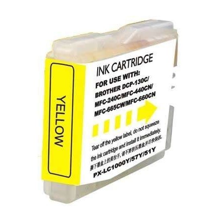 Brother LC1000XL/LC970XL Jaune Cartouche d'encre Générique - Remplace LC1000Y/LC970Y