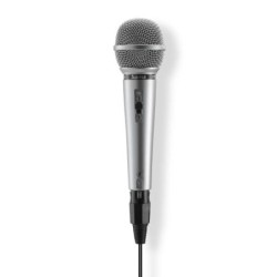 Hama Jam Star Microfono Dinamico - Cable 3m - 100Hz - Jack 3.5mm - Cardioide - 600 Ohm - 170x52x52mm - Color Plata