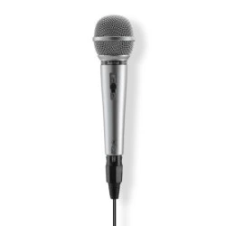 Hama Jam Star Microfono Dinamico - Cable 3m - 100Hz - Jack 3.5mm - Cardioide - 600 Ohm - 170x52x52mm - Color Plata