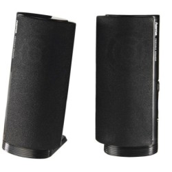 Hama Haut-Parleurs de Bureau - Câble de 115cm - Fréquence jusqu'à 20kHz - Jack 3.5mm - USB-A - 7x6.7x14.5cm - Couleur Noir