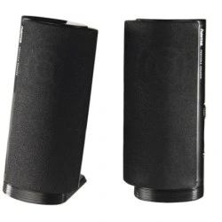 Hama Haut-Parleurs de Bureau - Câble de 115cm - Fréquence jusqu'à 20kHz - Jack 3.5mm - USB-A - 7x6.7x14.5cm - Couleur Noir