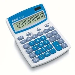 Ibico 212X Calculadora de Sobremesa Pantalla LCD de 12 Digitos Inclinable - Teclas de Relieve - Funcion Impuestos y Redondeo