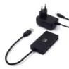 Ewent Hub USB 4 en 1 - Alimentacion Externa - USB 3.2 Gen1 - Cable de 52.5cm - Color Negro