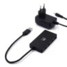 Ewent USB Hub 4 in 1 - External Power - USB 3,2 Gen1 - 52,5cm Cable - Black Color