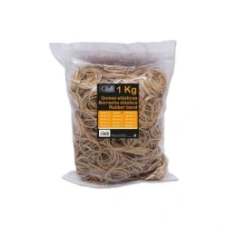 Ingraf Saco de 1kg de Elásticos 80mm - Alta Qualidade - 70% Borracha - Grande Resistência e Elasticidade - Cor Castanho