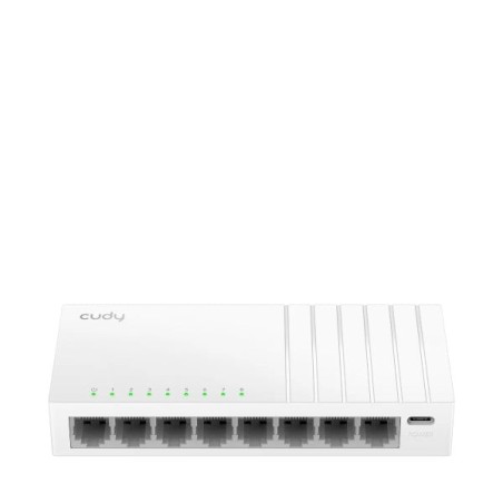 Cudy Switch 8 Puertos RJ45 - Alimentacion por USB-C - Capacidad Conmutacion 16Gbps - Indicadores LED - 138x61.5x24mm - Color