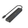 Hama Entry Hub USB 3.2 - Potencia Maxima 100W - Cable USB-C Integrado de 15cm - LAN Ethernet 1Gbps - HDMI 4K - 3x USB-A - USB-C