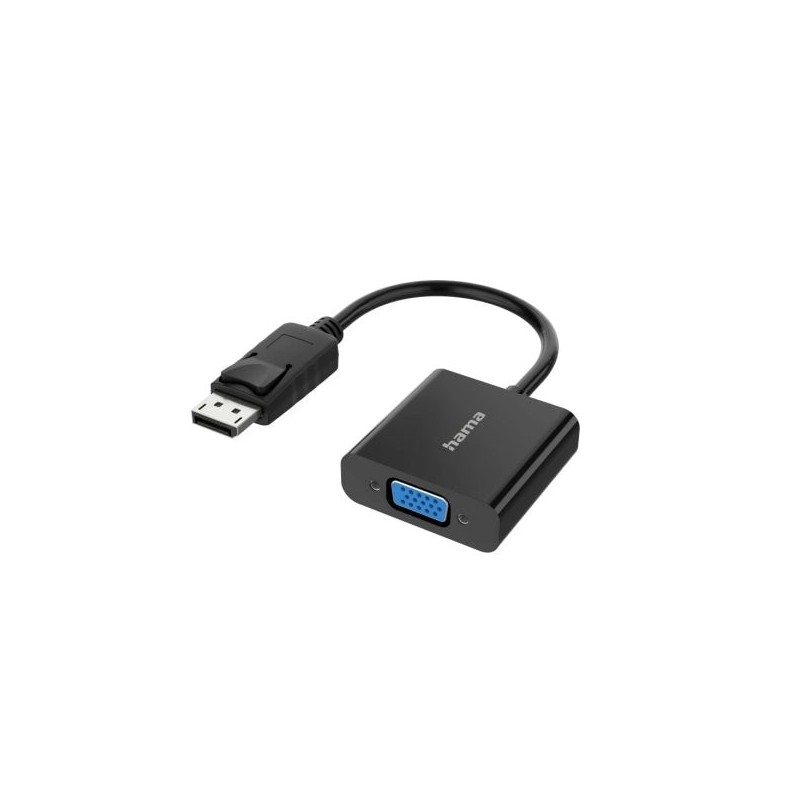Hama Essential Adaptador de Video - Full HD - Cable 0.15m - DisplayPort Macho - VGA Hembra - Color Negro