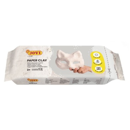 Jovi Paper Clay Pâte à Papier Mâché 680gr - Prête à l'Emploi - Séchage à l'Air - Légère et Facile à Modeler - Ne Tache Pas